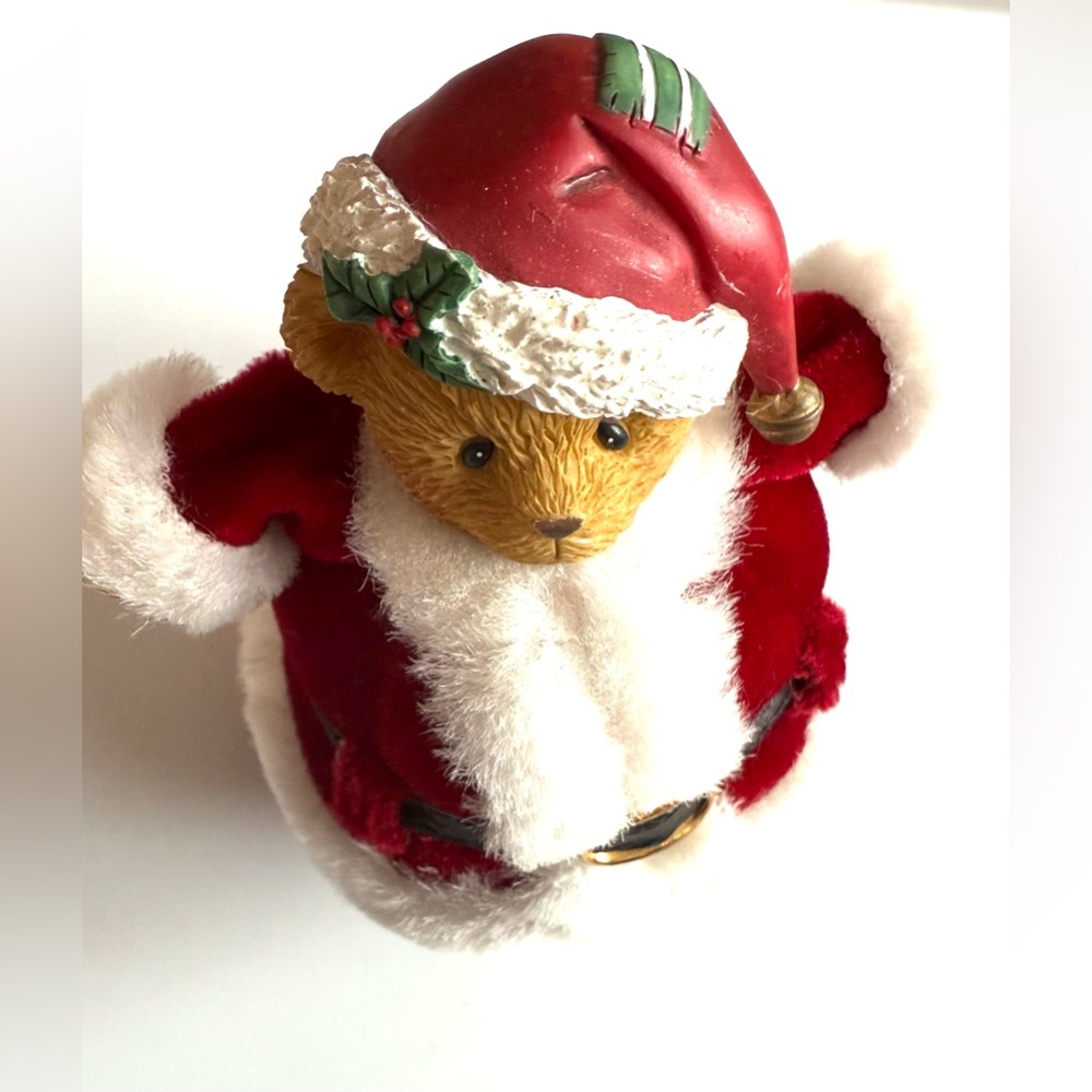 Cherished Teddies “Carlton” Rolly Polly Bear Festive Santa Bear Figurine